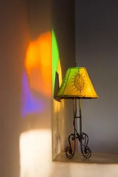 Moroccan lamp with coloured lights Stock Photos