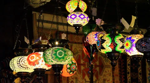 Moroccan Lamp Light Stock Footage 35444263