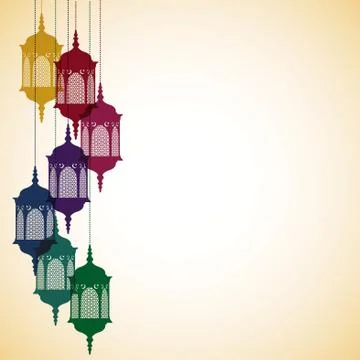 Moroccan lantern card in vector format. Stock Illustration