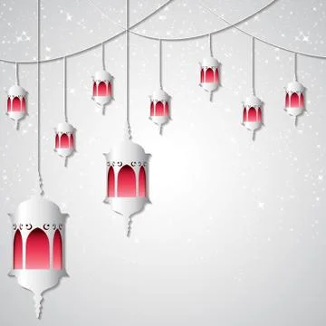 Moroccan lantern card in vector format. Stock Illustration