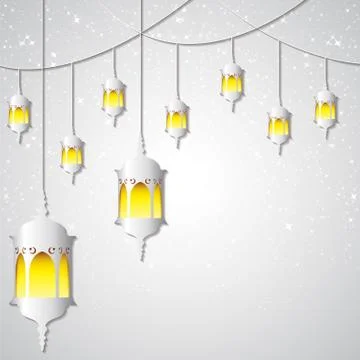 Moroccan lantern card in vector format. Stock Illustration
