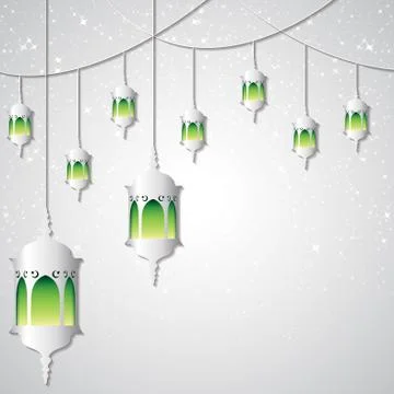 Moroccan lantern card in vector format. Stock Illustration