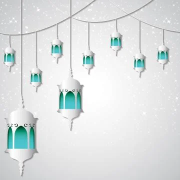 Moroccan lantern card in vector format. Stock Illustration