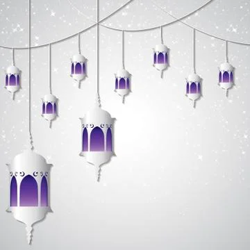 Moroccan lantern card in vector format. Stock Illustration