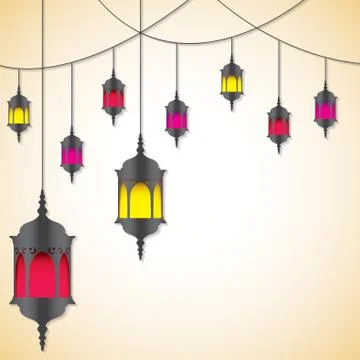 Moroccan lantern card in vector format. Stock Illustration
