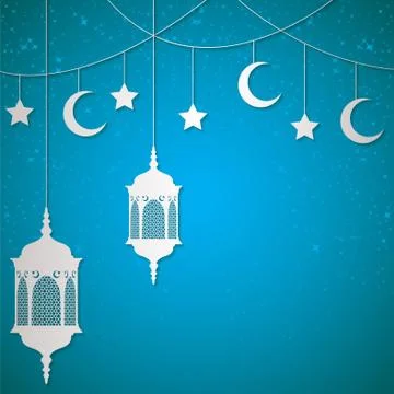 Moroccan lantern card in vector format. Stock Illustration