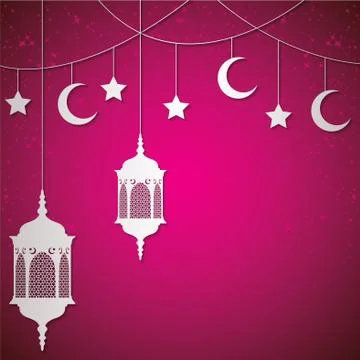 Moroccan lantern card in vector format. Stock Illustration