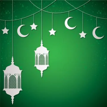 Moroccan lantern card in vector format. Stock Illustration