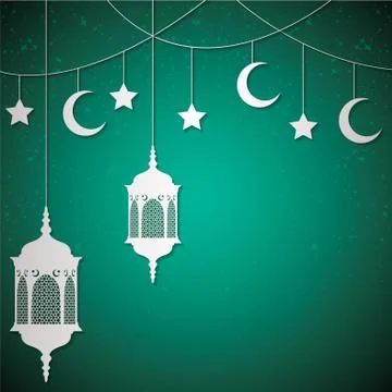 Moroccan lantern card in vector format. Stock Illustration