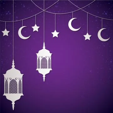 Moroccan lantern card in vector format. Stock Illustration