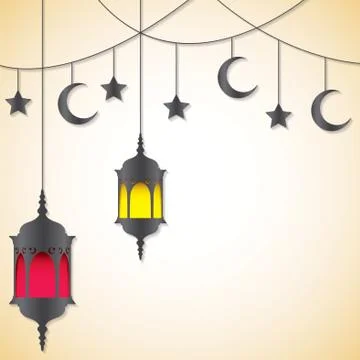 Moroccan lantern card in vector format. Stock Illustration