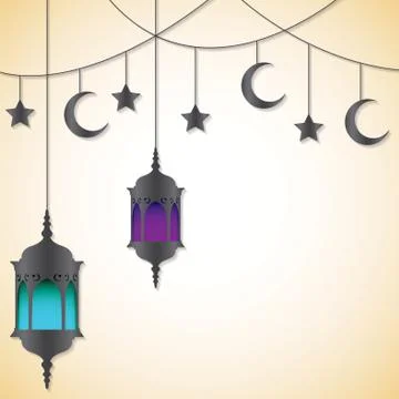 Moroccan lantern card in vector format. Stock Illustration