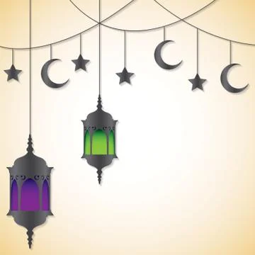 Moroccan lantern card in vector format. Stock Illustration