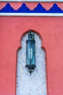 Moroccan lantern on wall. Stock Photos