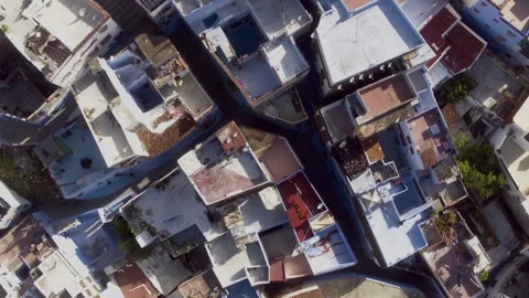 Moroccan Medina Rooftops Top Down Aerial Drone Pan 库存影片 336569769