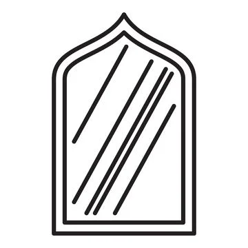 Moroccan mirror reflecting light with simple lines drawing Stock Illustration