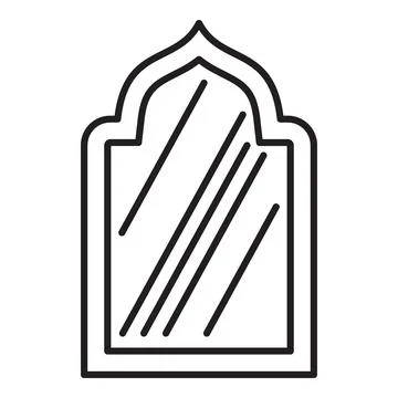 Moroccan mirror reflecting light with traditional arch design Stock Illustration