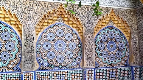 Moroccan mosaic, one of the finest Moroccan crafts, Tangier Stock Footage 258138191