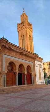 Moroccan Mosque Scene: A Gathering of Devout Muslims in Prayer Stock Photos