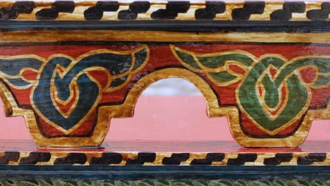 Moroccan multicolor woodwork art Stock Footage 123900695