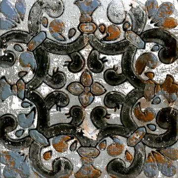 Moroccan pattern ceramic mosaic decoration tile. Stock Photos