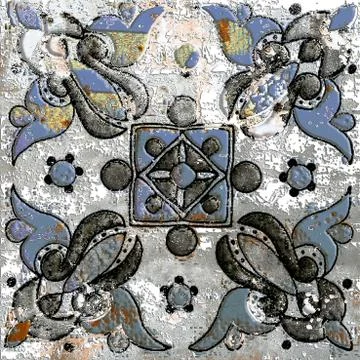 Moroccan pattern ceramic mosaic decoration tile. Stock Photos