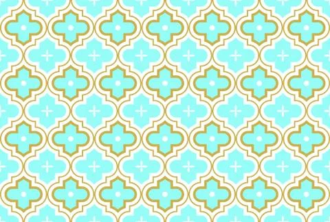 Moroccan Quatrefoil Seamless Pattern Mosaic Ogee Vector Stock Illustration