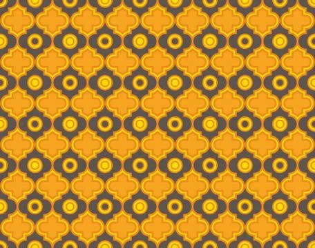Moroccan Quatrefoil Seamless Pattern Mosaic Ogee Vector Stock Illustration