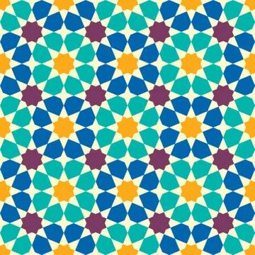 Moroccan seamless pattern, Morocco. Patchwork mosaic traditional folk geometr Stockillustratie