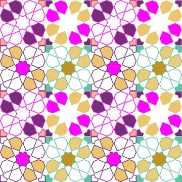 Moroccan seamless pattern, Morocco. Patchwork mosaic with traditional folk ge Stock Illustration