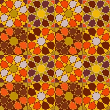 Moroccan seamless pattern, Morocco. Patchwork mosaic with traditional folk ge Illustrazione stock