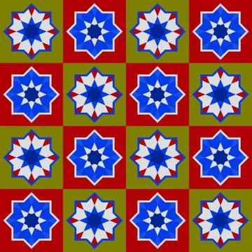 Moroccan seamless pattern, Morocco. Patchwork mosaic traditional folk geometr イラスト素材