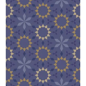 Moroccan seamless pattern tile background, blue theme Illustrazione stock