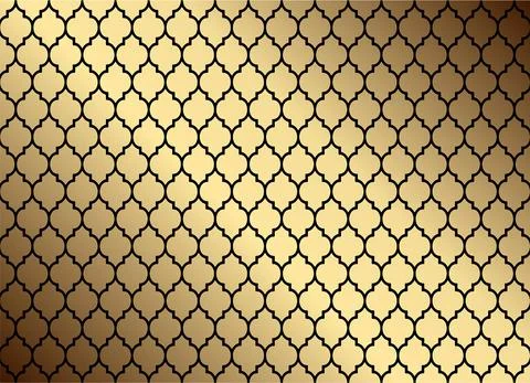 Moroccan Seamless Pattern. Traditional pattern with gold and black mosaic. Stock Illustration