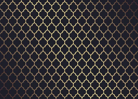 Moroccan Seamless Pattern.Traditional pattern with gold and black mosaic. Stock Illustration