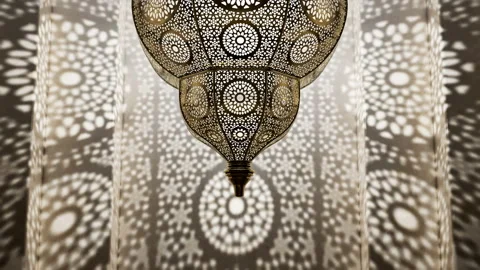 Moroccan Shadow Lamp 3D animation. Dolly shot. Video stock 167106857