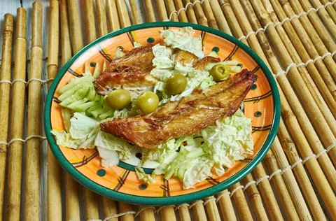 Moroccan-style mackerel Stock Photos