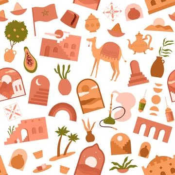 Moroccan Style Seamless Pattern Vector Art 스톡 일러스트