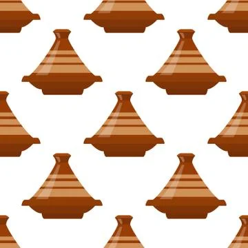 Moroccan tajine seamless Stock Illustration