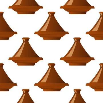 Moroccan tajine seamless Stock Illustration