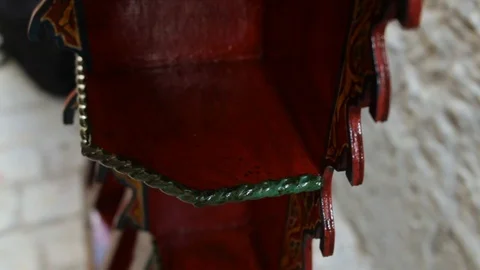 The Moroccan technique of wood manufacturing Stock Footage 123778434