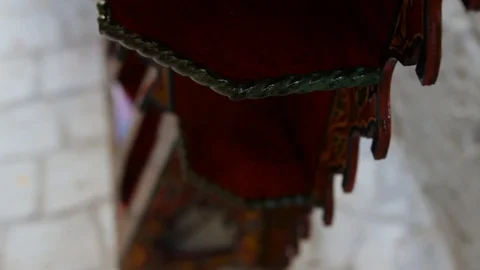 The Moroccan technique of wood manufacturing Stock Footage 123778589