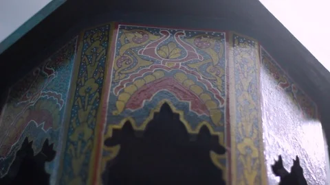 The Moroccan technique of wood painting Stock Footage 123778681
