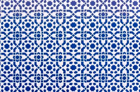 Moroccan tiles with traditional arabic patterns, ceramic tiles patterns Illustrazione stock