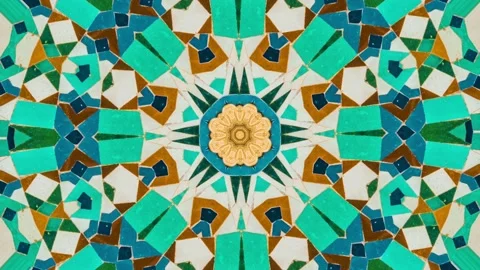 Moroccan traditional Zelige pattern - Abstract effect Stock Footage 208864033