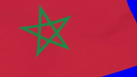 Moroccan waving flag transition over blue background Stock Footage 168093108