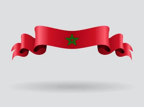 Moroccan wavy flag. Vector illustration Illustrazione stock