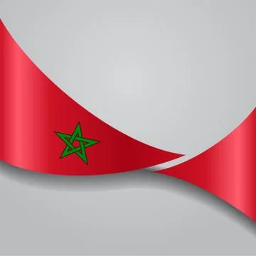 Moroccan wavy flag. Vector illustration Stock Illustration