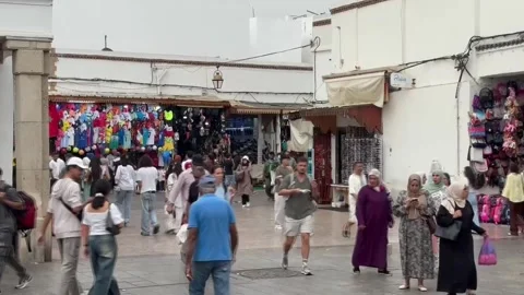 Moroccan youth turn their backs on politics one year after GENZ212, Rabat, MA -  Stock Footage 346554345