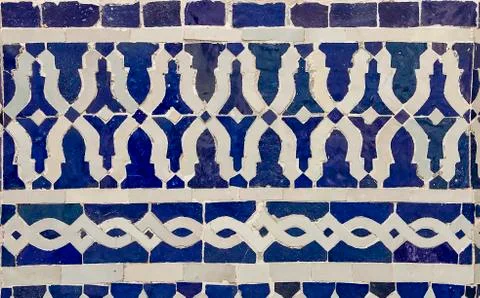 Moroccan Zellige Tile Pattern Stock Photos